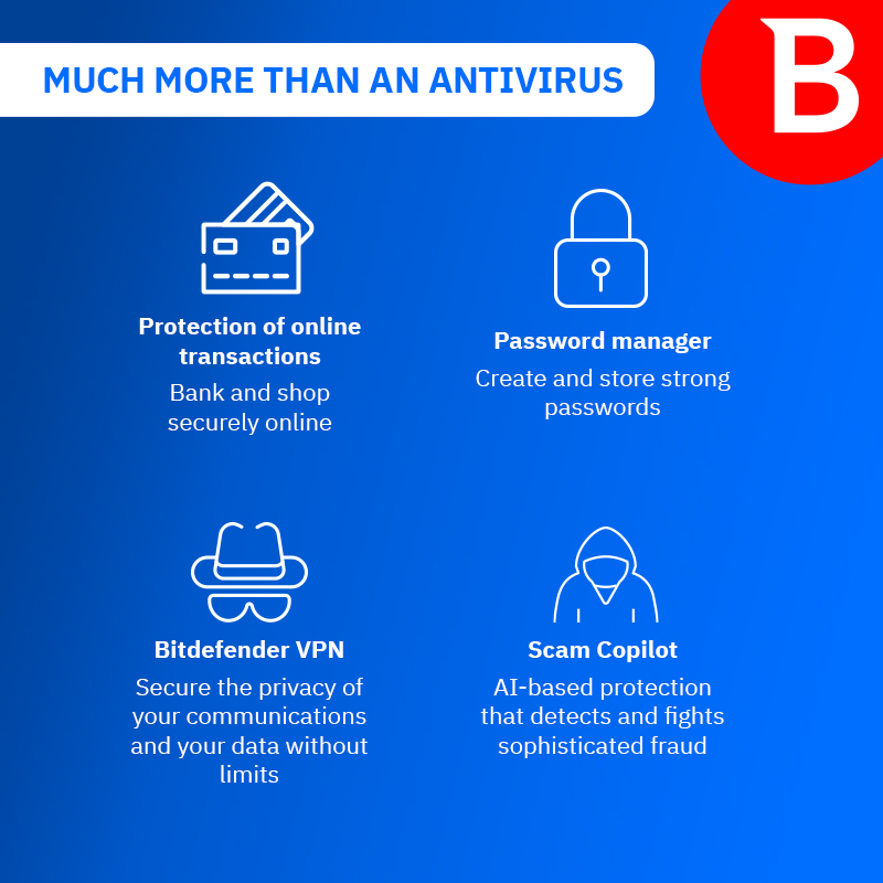 Bitdefender PREMIUM Security 2027, FAMILY (25 Devices, 1 Year) Unlimited VPN - DOWNLOAD VERSION (UK) - Image 2